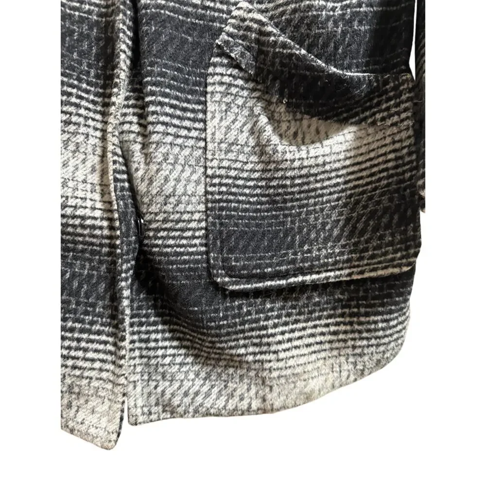 Anthropologie Black and Gray Plaid Coat - Picture 7 of 8